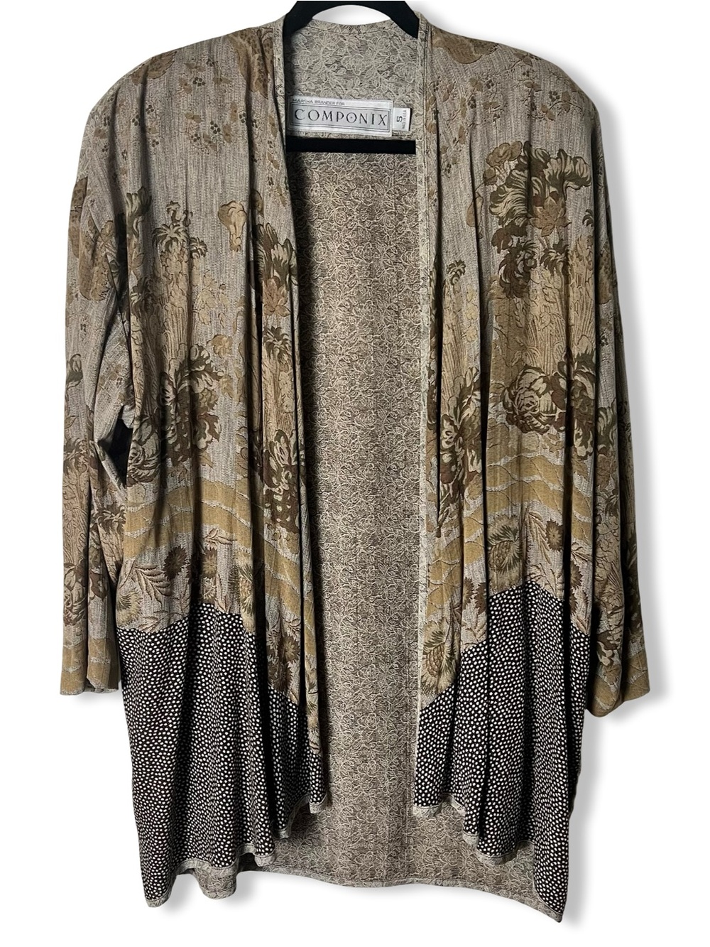 Marsha Brander For Componix Vintage 90s Open Front Kimono Jacket Rayon Sz‎ S